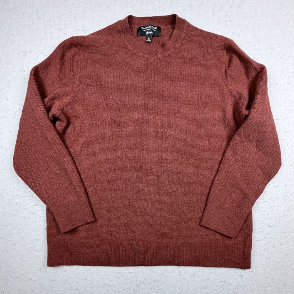 Banana Republic Merino Long Sleeve YXL Sweater Heavy Burnt Orange Brown Preppy